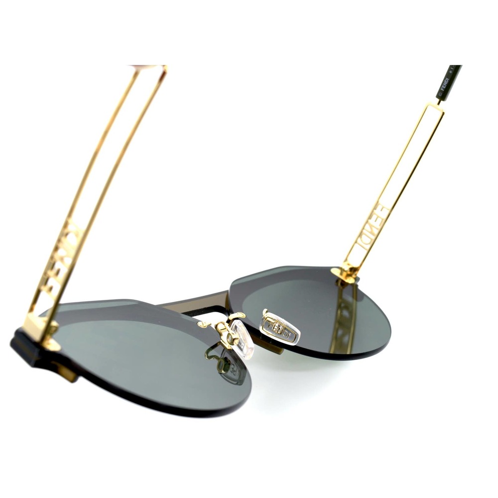 FENDI FE40027U BROWN GREEN MIRROR FF LOGO AUTHENTIC SUNGLASSES - Picture 10 of 10